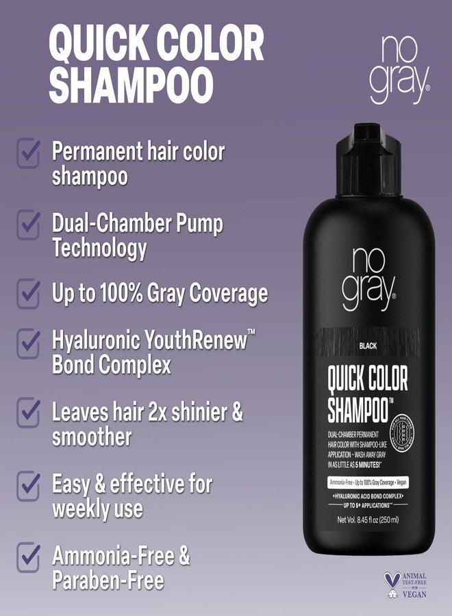 No Gray Quick Permanent Hair Color Shampoo, Black, 8.45 oz - Image 5